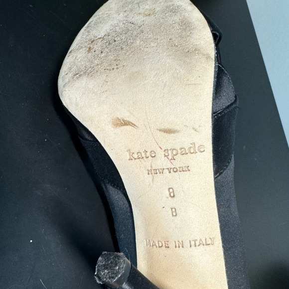 Kate Spade New York Shoe Black 4” Heel Satin Bow Detail Size - Picture 4 of 5
